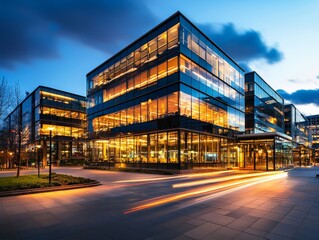 Obraz premium A corporate office bustling with expansion projects, illustrating aggressive business growth strategies