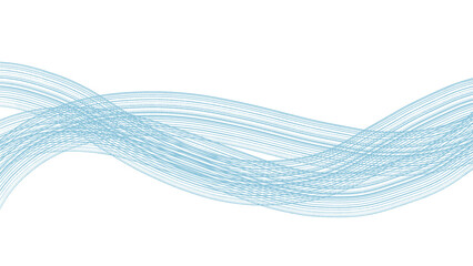 abstract blue wavy lines design element on transparent background