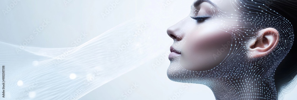 Fototapete abstract background featuring lines and dots resembling diagrams for skincare procedures and treatme