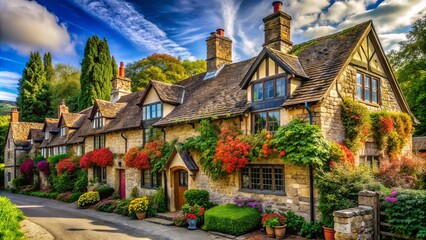 Obraz premium Historic Ancient Ram Inn in Gloucestershire, England, showcasing unique architecture and charm