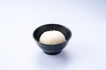 Simple Bowl of Rice on White Background