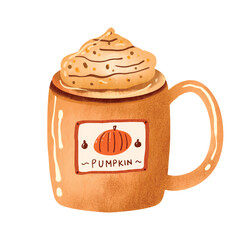 Pumpkin Spice Latte Autumn Coffee Drink  Vector Elements