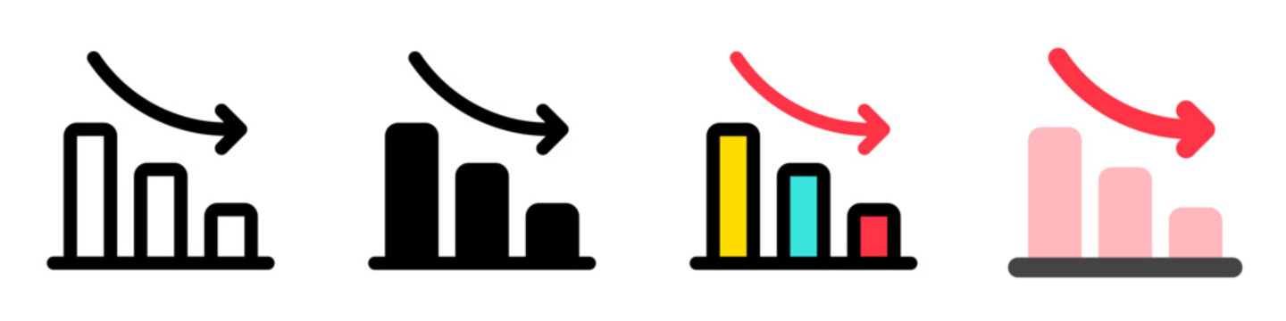 Editable bar chart, investment loss vector icon. Part of a big icon set family. Perfect for web and app interfaces, presentations, infographics, etc