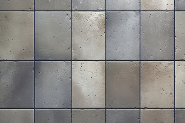 Processed collage of grey marble floor tiles surface texture. Background for banner, backdrop