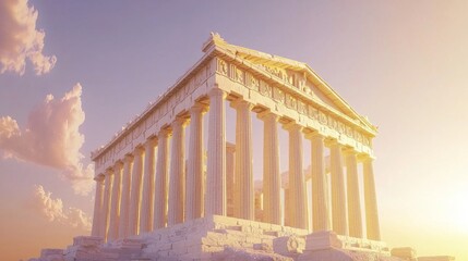 Obraz premium Iconic Parthenon at Sunset: Majestic Ancient Ruins of Athens