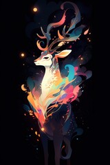 Colorful Deer with Magic Lights