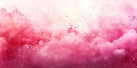Fototapeta premium Abstract pink watercolor splash with soft pastel hues and delicate rose tones Ethereal cloud-like texture creates a dreamy atmosphere with fluid ink droplets and vibrant magenta accents