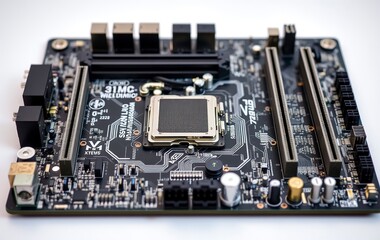 Circuit board with electrons. Motherboard. Electronic circuit board close up. Electronic computer hardware technology. Motherboard digital chip. Tech service.
