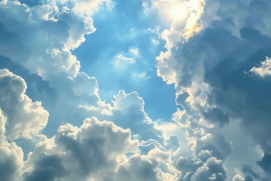 Photo of Blue cloudy sky in daytime. Background texture for backdrops or mapping