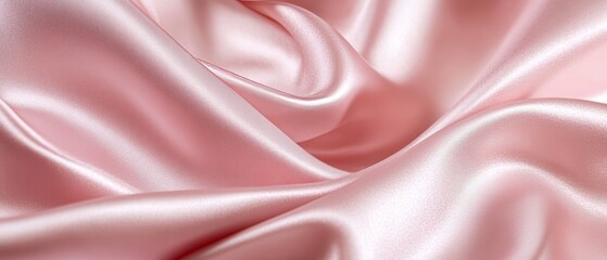 Obraz premium A close up of the texture and sheen on pink satin fabric, with its soft folds creating an elegant backdrop for product photography. The fabric's lustrous surface reflects light beautifully 