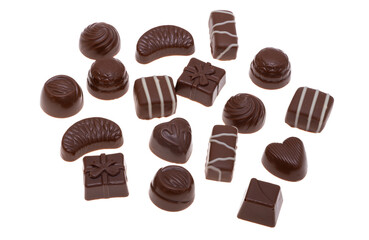 chocolate candies isolated