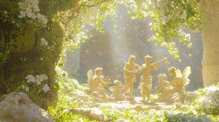 Enchanted Forest Serenade Satyrs Playing