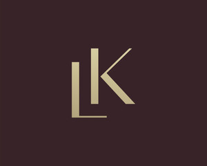 KL or LK letter logo icon design. Classic style luxury initials monogram.