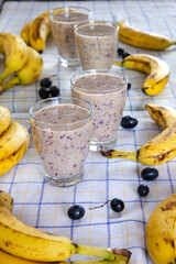 Banana and grape smoothie with yogurt