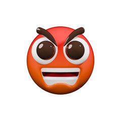Angry Emoji glossy 3d illustration