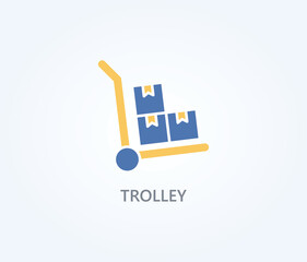  Trolley Vector, Icon Or Logo Sign Symbol Illustration 