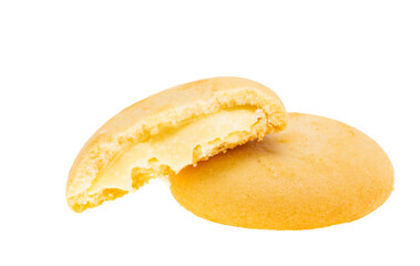 lemon cream cookies isolated