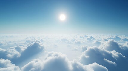 Naklejka premium A serene view above scattered clouds, the sky a rich blue