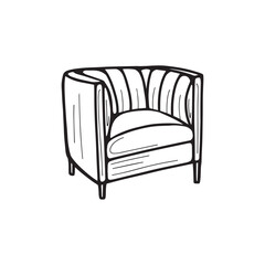 Armchair hand drawn . Vector illustration in doodle style