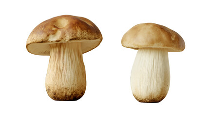 Isolated Fresh Porcini Mushrooms Collection (Boletus Edulis) - Transparent Background, Gourmet Wild Fungi