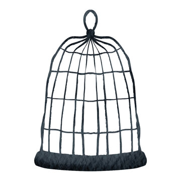recommend clip art: Watercolor Vintage Bird Cage Element Vector
