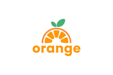 Fresh fruit juice logo design template. Orang juice bar logo design.