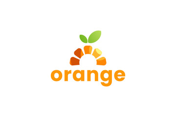 Fresh fruit juice logo design template. Orang juice bar logo design.