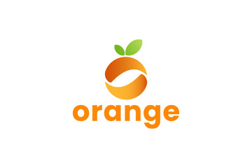 Fresh fruit juice logo design template. Orang juice bar logo design.