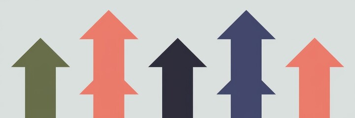 Fototapeta premium Colorful Arrows Illustrating Growth and Progress