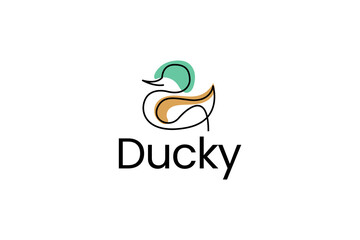 Obraz premium Duck logo Design Template Vector Graphic Branding Element.