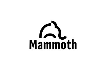 mammoth elephant logo vector icon illustration. mammoth ancient animal line logo mascot design.