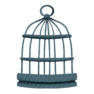 recommend clip art: Watercolor Vintage Bird Cage Element Vector
