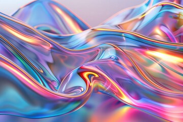 A colorful, shiny fabric with a purple hue