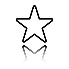 Obraz premium Star simple icon vector. Flat design. Black icon with mirror reflection. White background