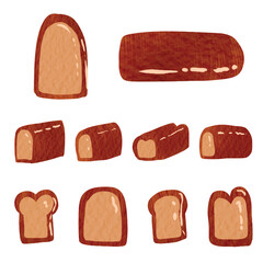 Watercolor Various Bread Element Vector Collection