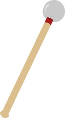 Bass Drum Mallets Illustration Isolated on White Background