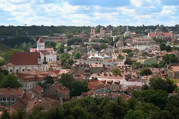 Vilnius cytiscape. The Old Town of Vilnius. Panorama of Vilnius, Lithuania