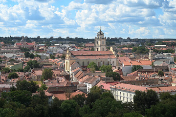 Vilnius cytiscape. The Old Town of Vilnius. Panorama of Vilnius, Lithuania