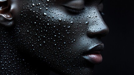 Close-Up of Skin with Dewy Water Drops