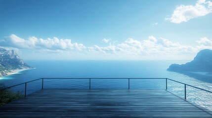 Standing on a wooden viewing platform, the endless ocean stretches ahead