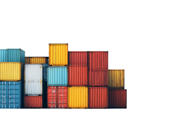 Container industrial yard shipping Export Logistic on transparent backgrounds