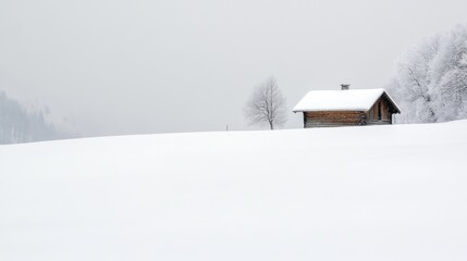 Snowy Cabin Solitude
