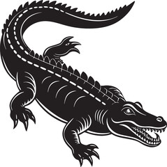 crocodile silhouette vector illustration Design on a white background