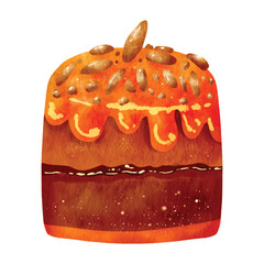 Watercolor Sweet Tart Cake Element Vector Collection