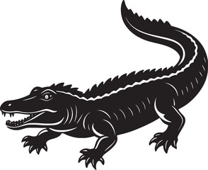 crocodile silhouette vector illustration Design on a white background