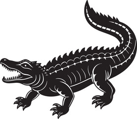 crocodile silhouette vector illustration Design on a white background