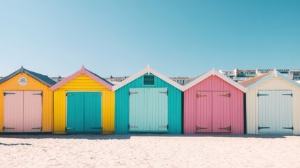 Naklejka premium Colorful Beach Huts