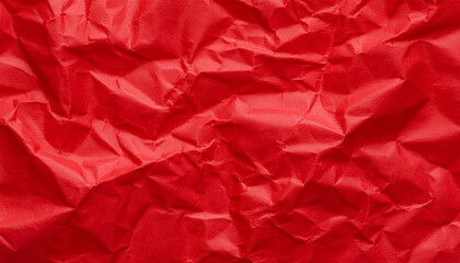 Fototapeta premium Crumpled red paper background. Creative abstract texture for your design.