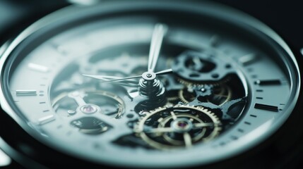 Fototapeta premium Close-up of a Mechanical Watch Face