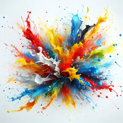 Fototapeta premium Vibrant Abstract Paint Splash on White Background